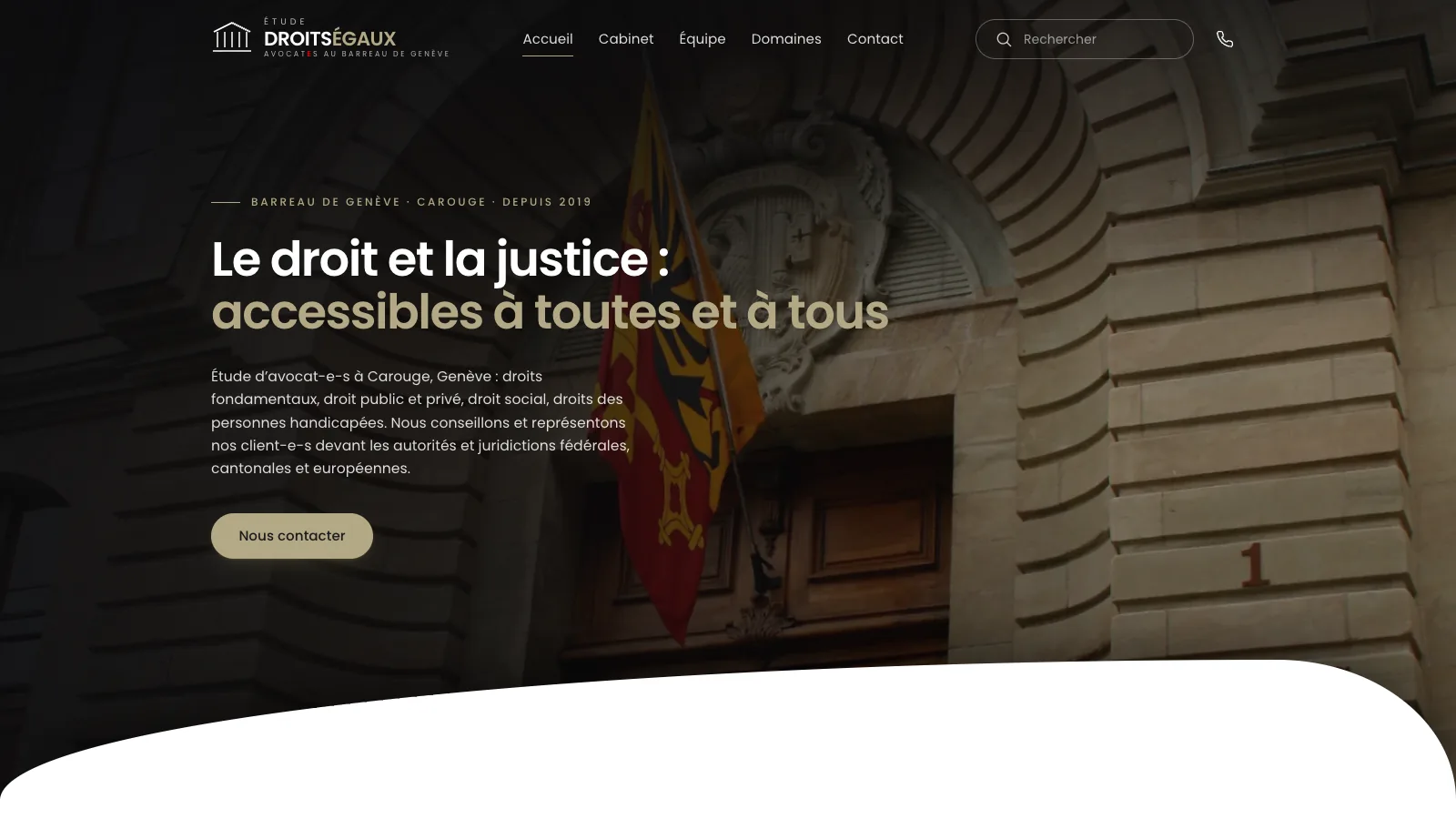 Site réalisé pour Droits Égaux Avocat·e·s, Carouge
